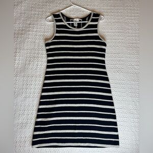Max Studio Mini Dress I StripedI Black and WhiteI I Size: MI 100% Cotton